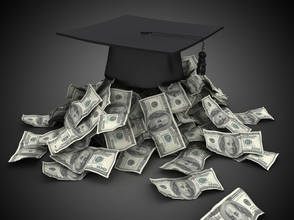 Graduation cap with cash