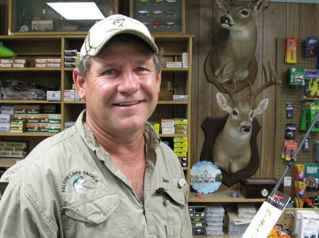 James Bendele runs the Falcon Lake Tackle Shop in Zapata, Texas. Bass fishermen flock to the lake, despite the presence of a Mexican drug cartel.