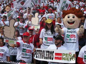 An estimated 100,000 people turned out for Pena Nieto's rally Sunday at Azteca Stadium in Mexico City. An estimated 100,000 people turned out for Pena Nieto's rally Sunday at Azteca Stadium in Mexico City.