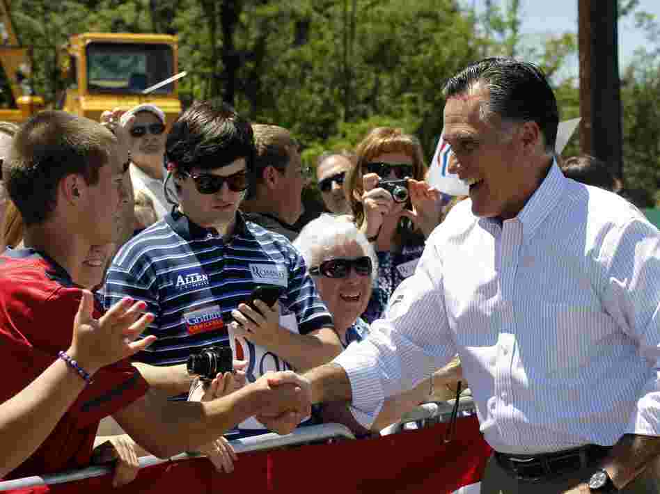 Mitt Romney greeted supporters in Salem, Va., Tuesday, as his campaign tried to frame President Obama as the real outsourcer of U.S. jobs. Mitt Romney greeted supporters in Salem, Va., Tuesday, as his campaign tried to frame President Obama as the real outsourcer of U.S. jobs.