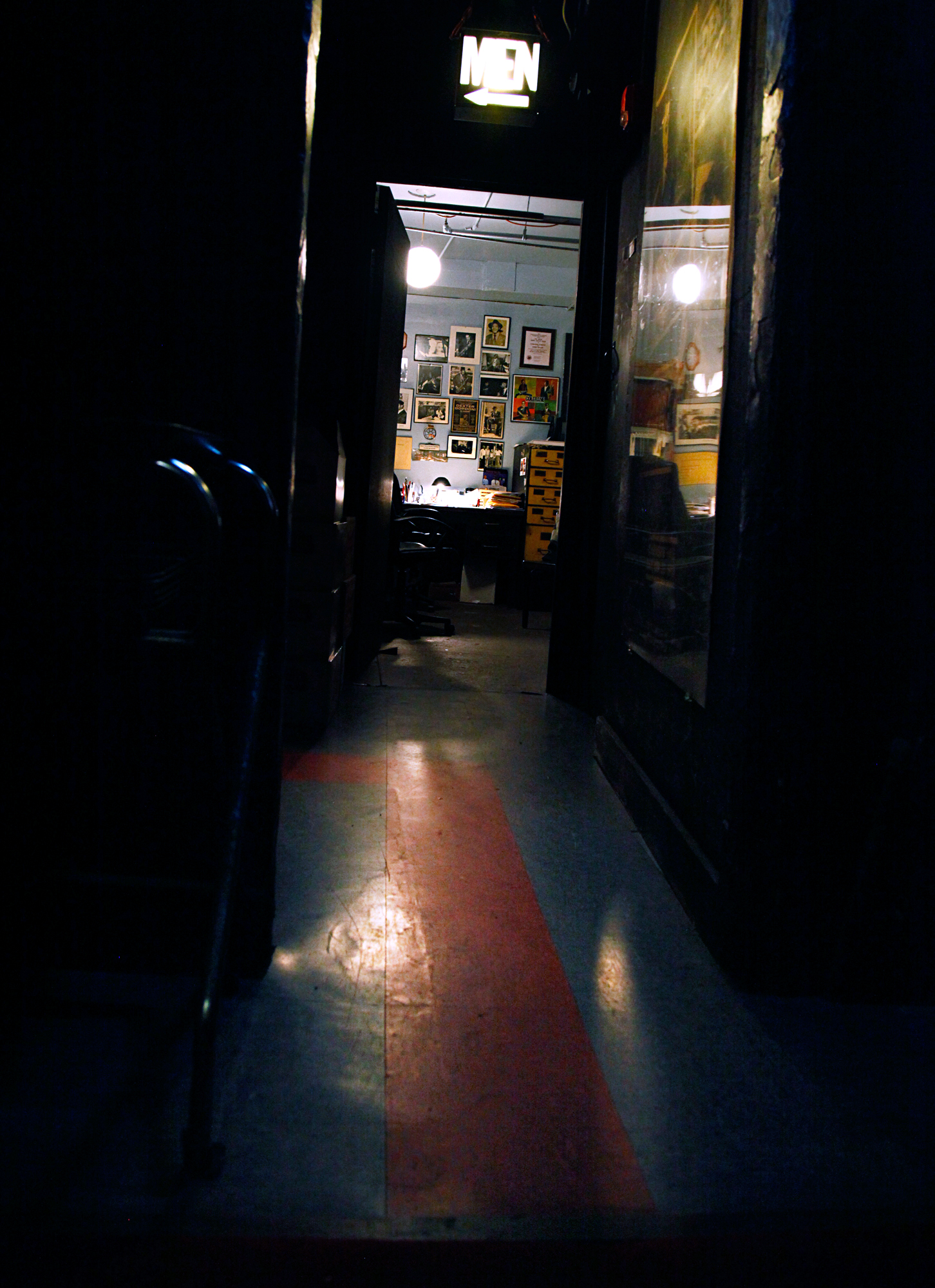 The clearly marked but winding trail to the men's room was immortalized in the title of Chris Potter's album Follow the Red Line, recorded live at the club and released in 2007. Along the way, it snakes past the Vanguard's famed kitchen, which now doubles as both office and green room.