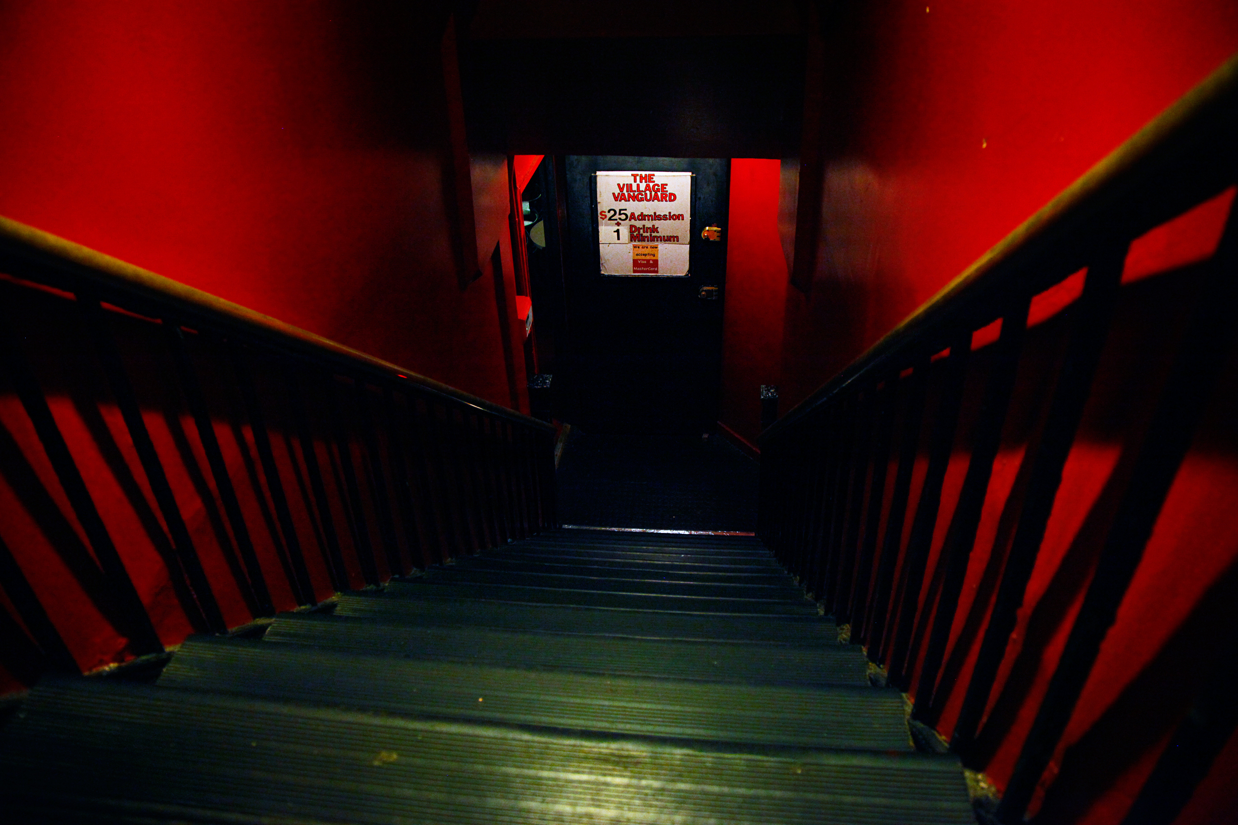 If you wish to enter this sacred jazz site, your rite of passage will be to navigate the perilously steep red stairwell. Suggestion: Use the handrails.