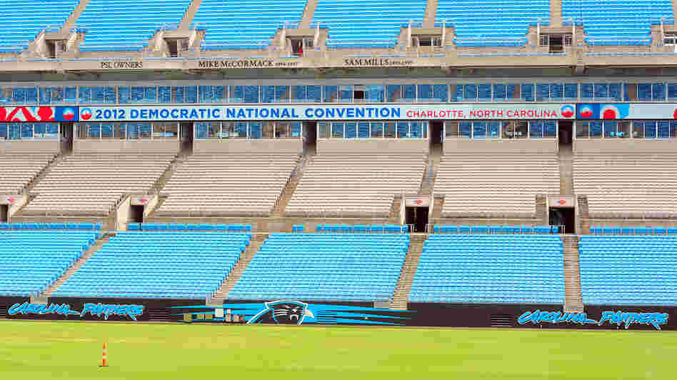 Bank of America stadium in Charlotte, N.C., where President Obama will accept his party's nomination on Sept. 6. Bank of America stadium in Charlotte, N.C., where President Obama will accept his party's nomination on Sept. 6.