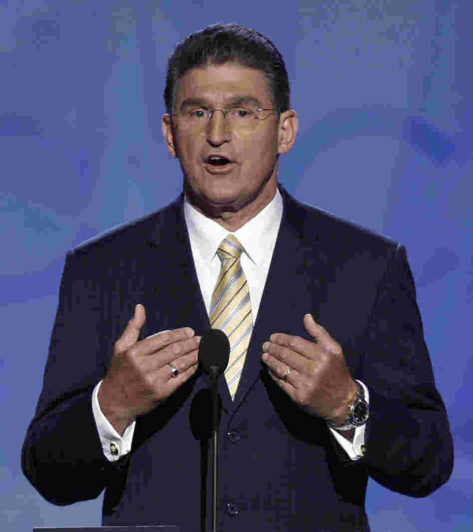 Joe Manchin, then-governor of West Virginia, speaks at the 2008 Democratic National Convention in Denver. Now a U.S. senator up for re-election, Manchin said he won't attend the convention in Charlotte, N.C.