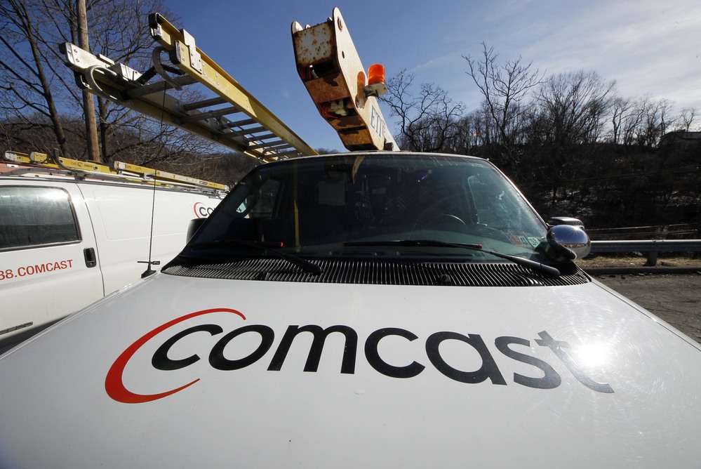 A Comcast logo is seen on a Comcast truck in Pittsburgh in 2011.