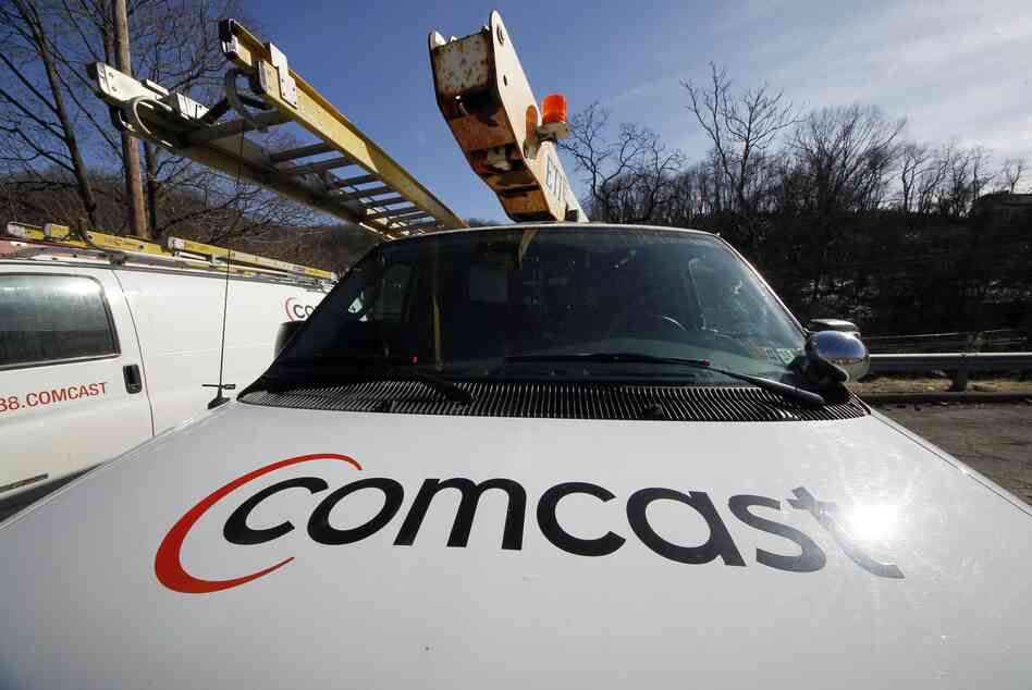 A Comcast logo is seen on a Comcast truck in Pittsburgh in 2011.