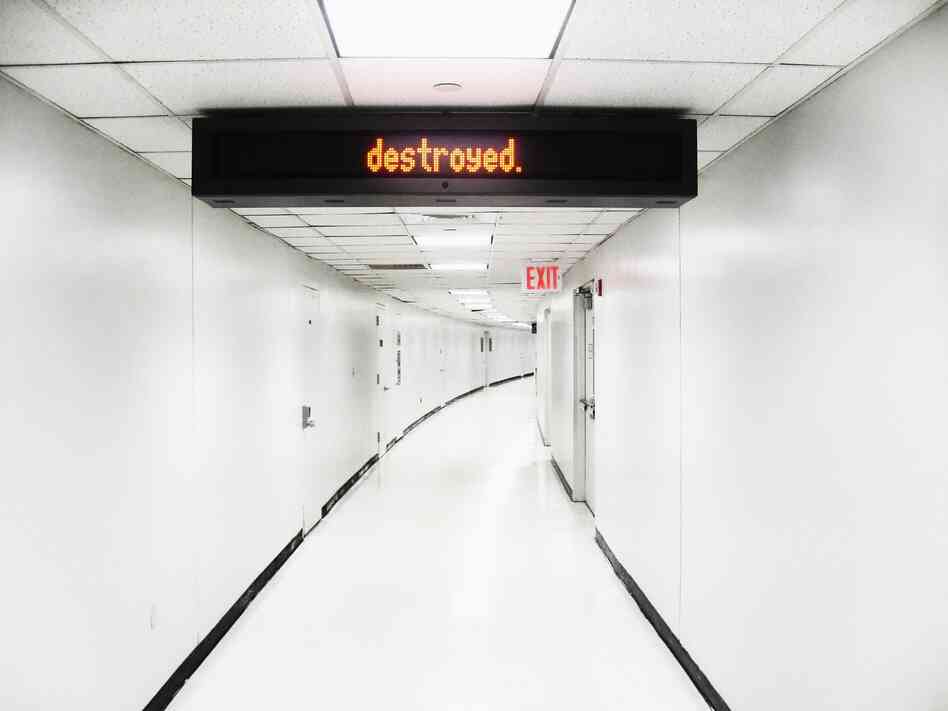 New York: "There was this little sign in this weird hallway. It said, 'unattended luggage will be destroyed,' but one word at a time."