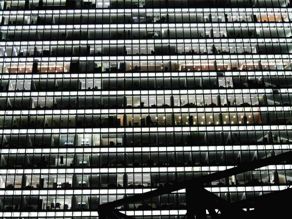 Berlin: "There's something really comforting to me about office buildings at 4 a.m., when the lights have been left on for the cleaning crew."