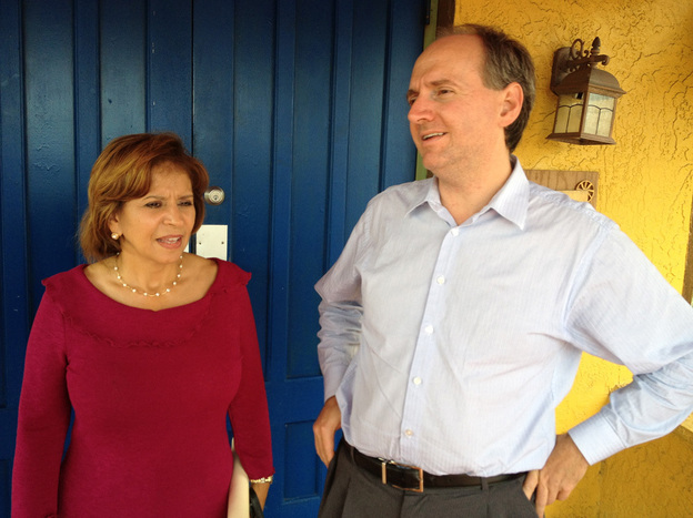 The Florida Democratic Party's head of Hispanic outreach, Betsy Franceschini, and Scott Randolph, the chairman of the Orange County Democrats, are working to help President Obama carry the state.