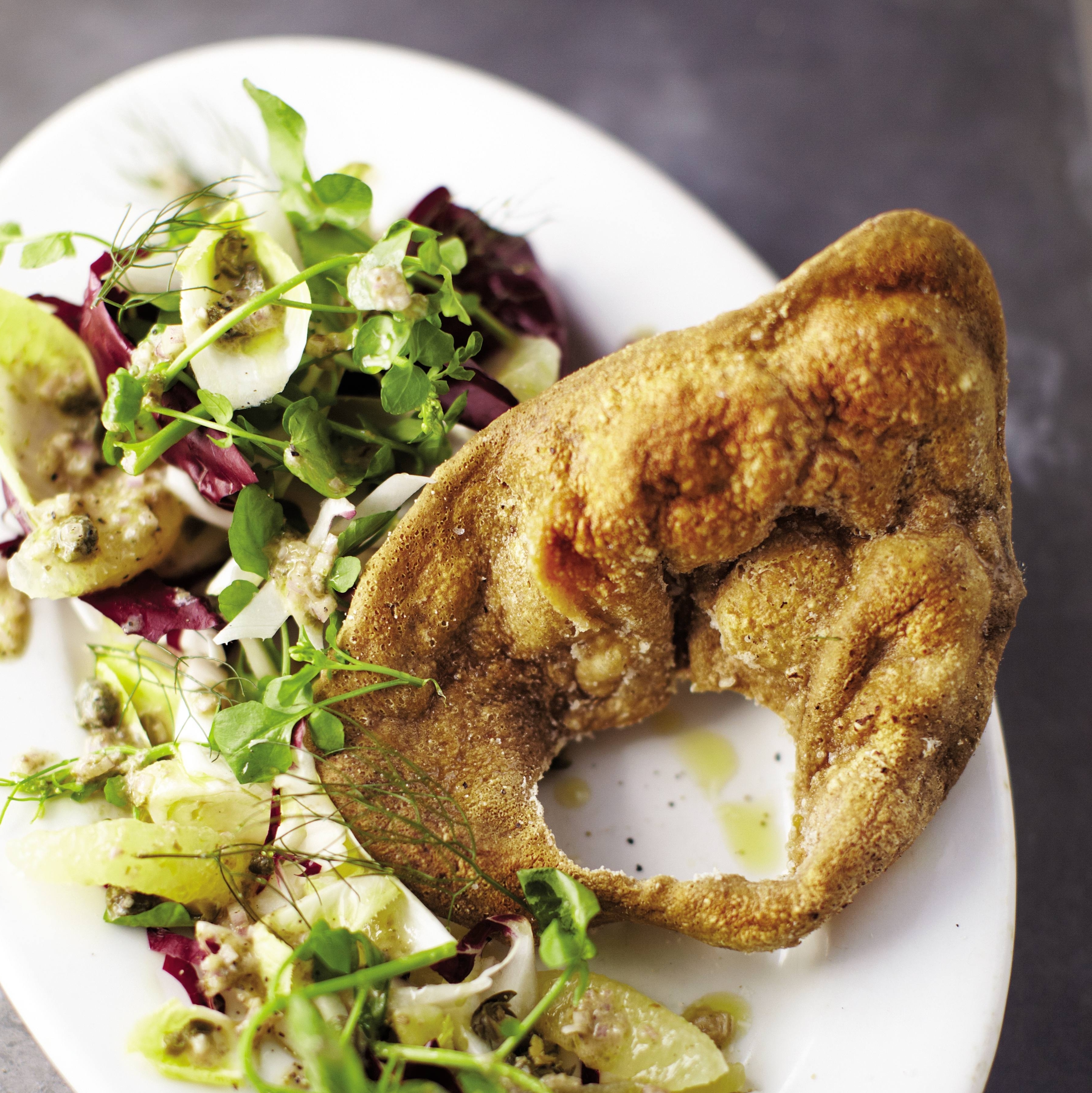 Fried Pig's Ear Salad
