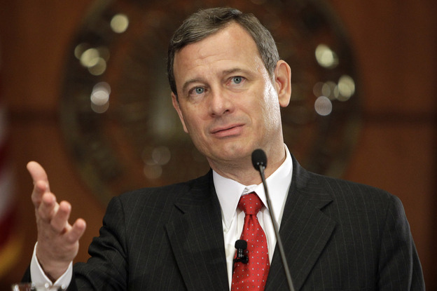 Chief Justice of the Supreme Court John Roberts speaks at the Indiana University School of Law in Indianapolis, April 7, 2010.