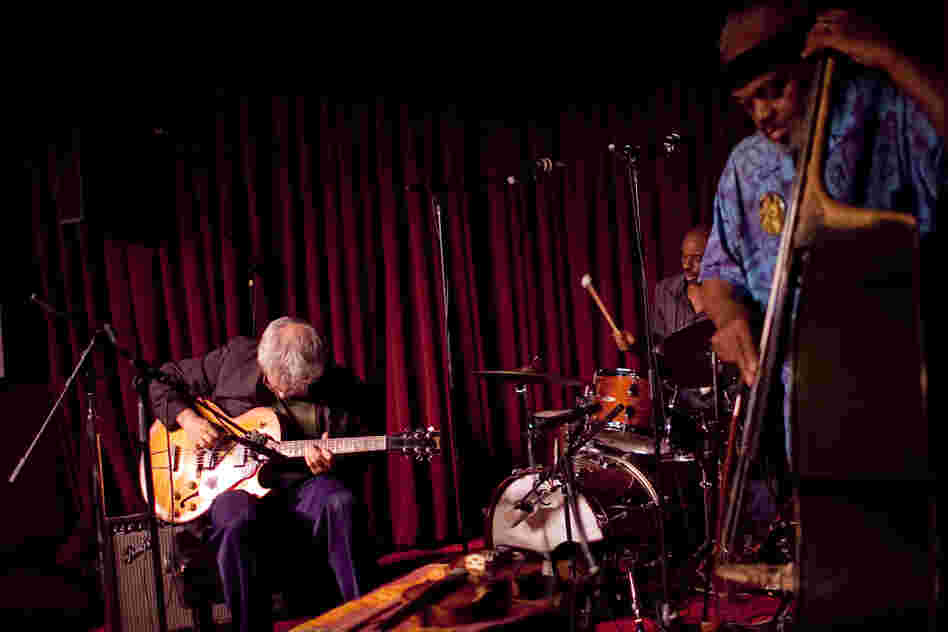 Henry Grimes spent the night's opening song, Albert Ayer's "Bells," on bass ...