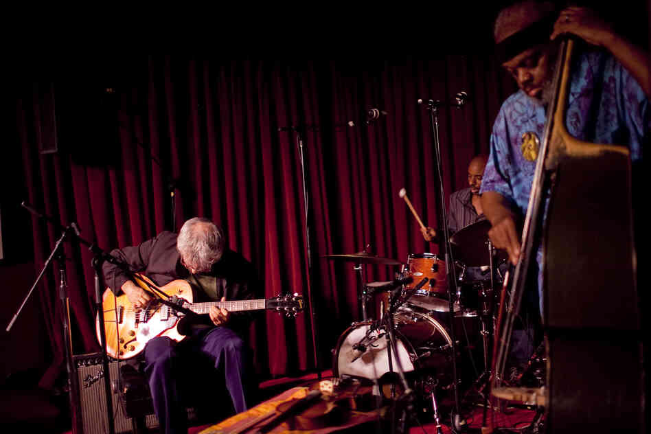 Henry Grimes spent the night's opening song, Albert Ayer's "Bells," on bass ...