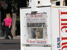 A headline in The Record newspaper in Stockton, Cailf., tells the story of the city's plan for operating under Chapter 9 bankruptcy protection following failed talks with bondholders and labor unions. A headline in The Record newspaper in Stockton, Cailf., tells the story of the city's plan for operating under Chapter 9 bankruptcy protection following failed talks with bondholders and labor unions.
