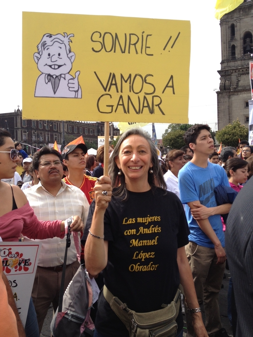 Supporters of PRD party candidate Andres Manuel Lopez Obrador at a rally this week in Mexico City. Lopez Obrador, a leftist, is trailing in polls ahead of Sunday's presidential election.