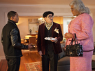 In Madea's Witness Protection, George Needleman (Eugene Levy, center) is put in witness protection with Madea (Tyler Perry, right) after he discovers he's the fall man for a Ponzi scheme. In Madea's Witness Protection, George Needleman (Eugene Levy, center) is put in witness protection with Madea (Tyler Perry, right) after he discovers he's the fall man for a Ponzi scheme.