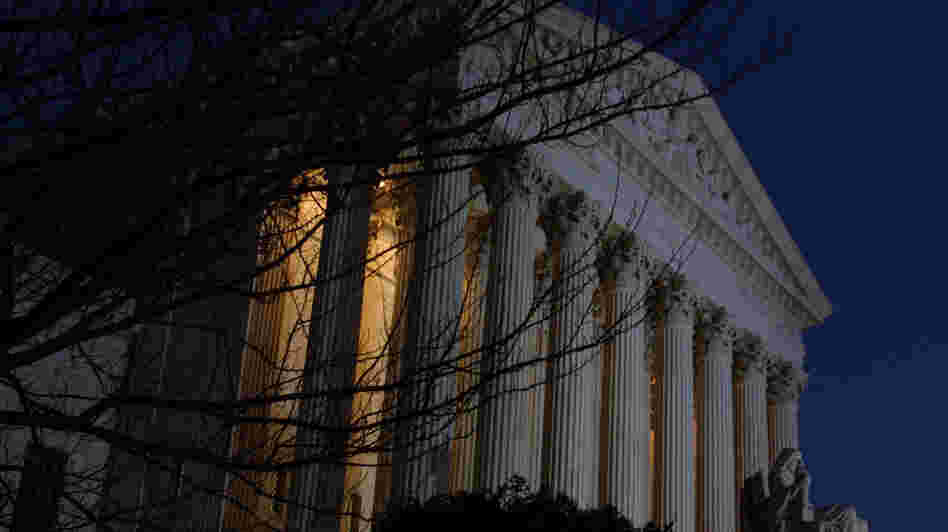 The U.S. Supreme Court on the eve of a hearing about the Florida presidential election recount, Nov. 30, 2000. The justices later ruled 5-4 in the case of Bush v. Gore, effectively deciding the outcome of the presidential race.