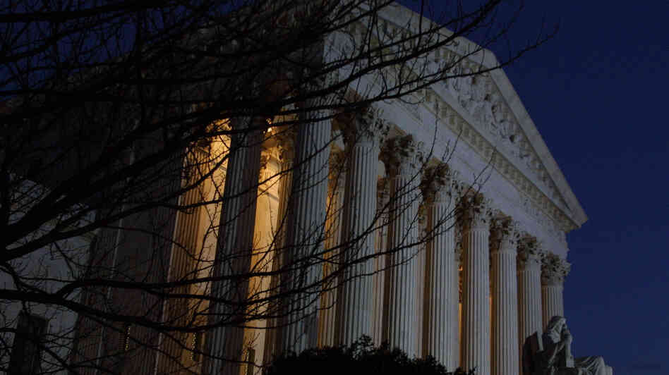 The U.S. Supreme Court on the eve of a hearing about the Florida presidential election recount, Nov. 30, 2000. The justices later ruled 5-4 in the case of Bush v. Gore, effectively deciding the outcome of the presidential race.