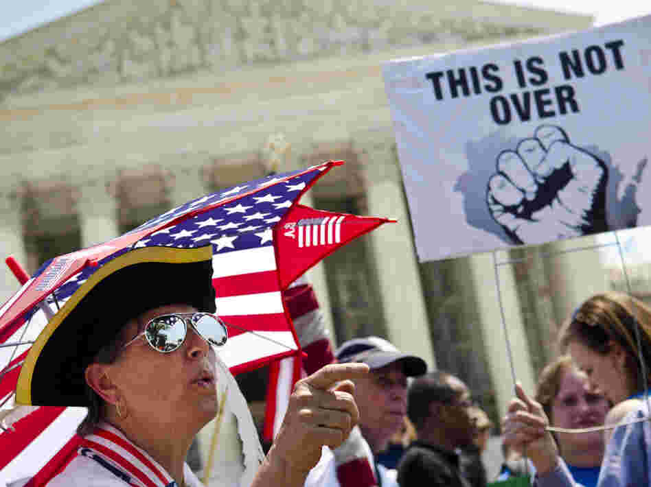 Tea Party activists say the Supreme Court's decision to uphold the Affordable Care Act could re-energize their movement, just in time for this fall's election. Tea Party activists say the Supreme Court's decision to uphold the Affordable Care Act could re-energize their movement, just in time for this fall's election.