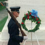 A sentinel walks post at the Tomb of the Unknowns at Arlington National Cemetery, another of the monumental backdrops in Lawson's crime novels.