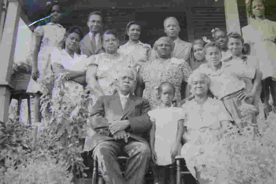 The first lady's maternal great-great-grandfather Dolphus Shields (seated) was born to Melvinia Shields. After emancipation, he settled his family in Birmingham, Ala., where he stayed until his death in 1950.