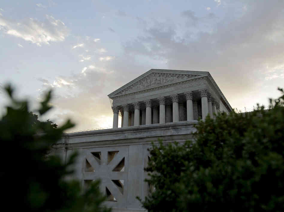 Sunrise at the Supreme Court on Thursday, hours before the justices announced their 5-4 ruling to uphold President Obama's health care law.