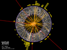 This image, from a sensor at the particle accelerator at CERN, is an example of the data signature a Higgs particle might generate. This image, from a sensor at the particle accelerator at CERN, is an example of the data signature a Higgs particle might generate.