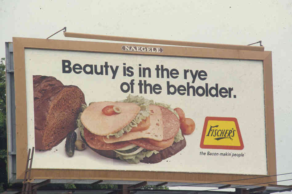 A sandwich close-up featuring Fischer's deli meats, circa 1983.