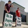 Abortion opponents demonstrate outside Mississippi's only abortion clinic in Jackson. Abortion opponents demonstrate outside Mississippi's only abortion clinic in Jackson.