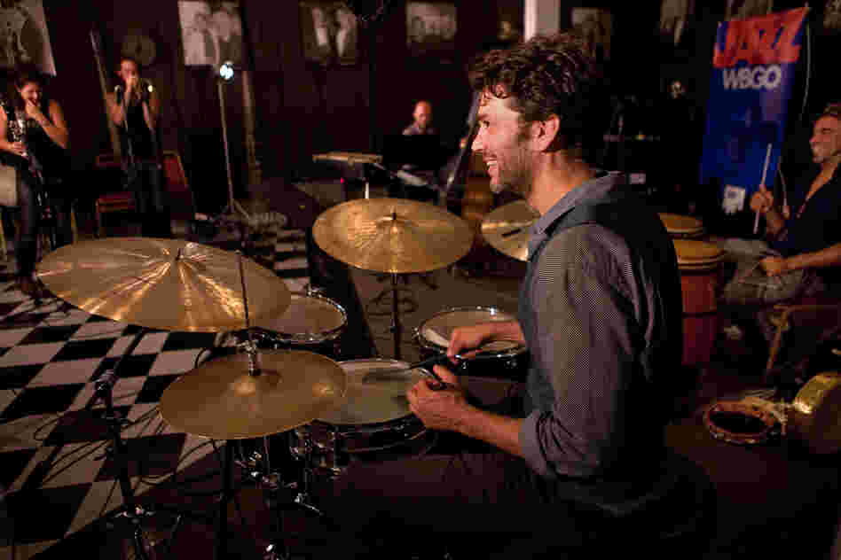 Drummer Daniel Freedman led a session featuring music from his new album Bamako By Bus at WBGO in Newark, N.J. June 22, 2012.