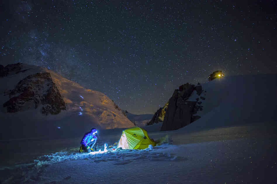 "Have you ever wondered, 'How does a mountaineer's day start?' I will give you a hint: You wake up at 3 a.m., set the stove, wake up your partner, pretend it is warm, quickly consume a high-calorie breakfast, watch your friends slowly ascending the icy slopes of your dream summit with their tiny head torches glimmering against perfectly blue ice, and hope for the good weather."