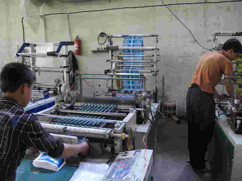 The Omid Plastic Making Factory in Kabul manufactures plastic bags. Even though the industrial park where it's located was supposed to guarantee full power, the factory often relies on a generator. "There is no industrial power for us. We are using the same power as normal people," says factory manager Abdul Qadida Sozai.