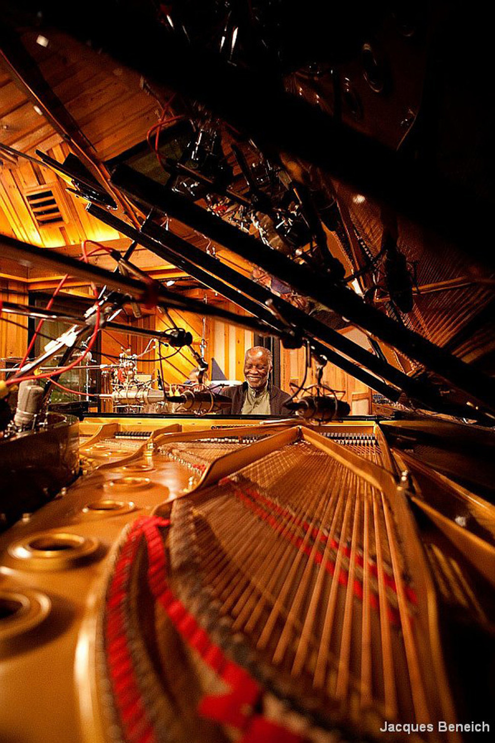 Ahmad Jamal at the grand piano during the Blue Moon sessions.