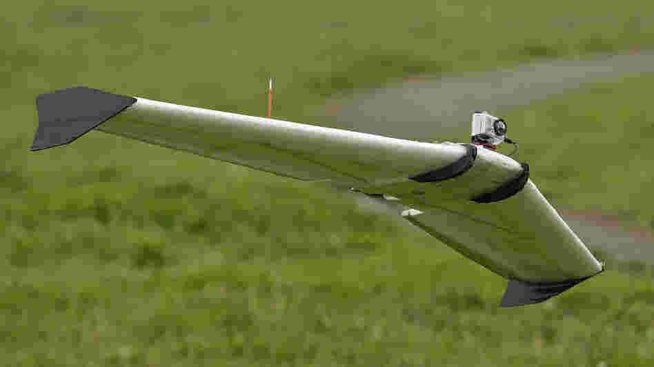 Interest in the domestic use of unmanned drones is surging among public agencies, raising privacy concerns. Here, a Ritewing Zephyr II flies with a mounted camera in Berkeley, Calif., on March 28.