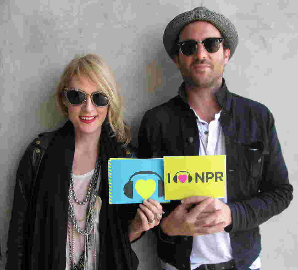 Emily Haines (l) and James Shaw (r) of Metric at NPR West.