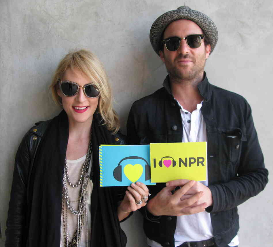 Emily Haines (l) and James Shaw (r) of Metric at NPR West.