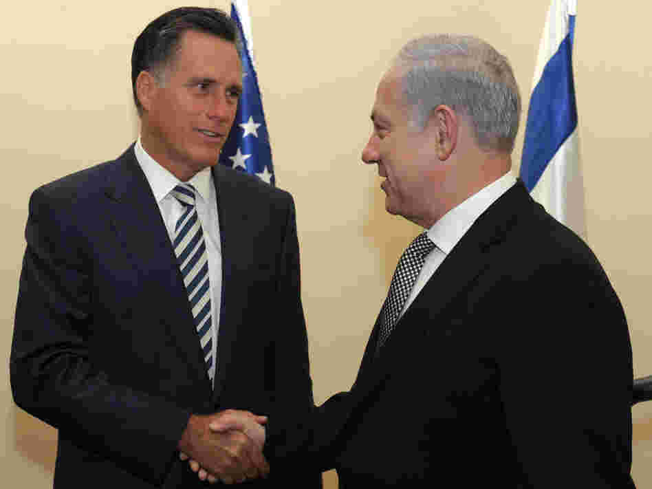 Mitt Romney meets with Israeli Prime Minister Benjamin Netanyahu in Jerusalem on January 13, 2011. Romney was not yet an official candidate at the time.