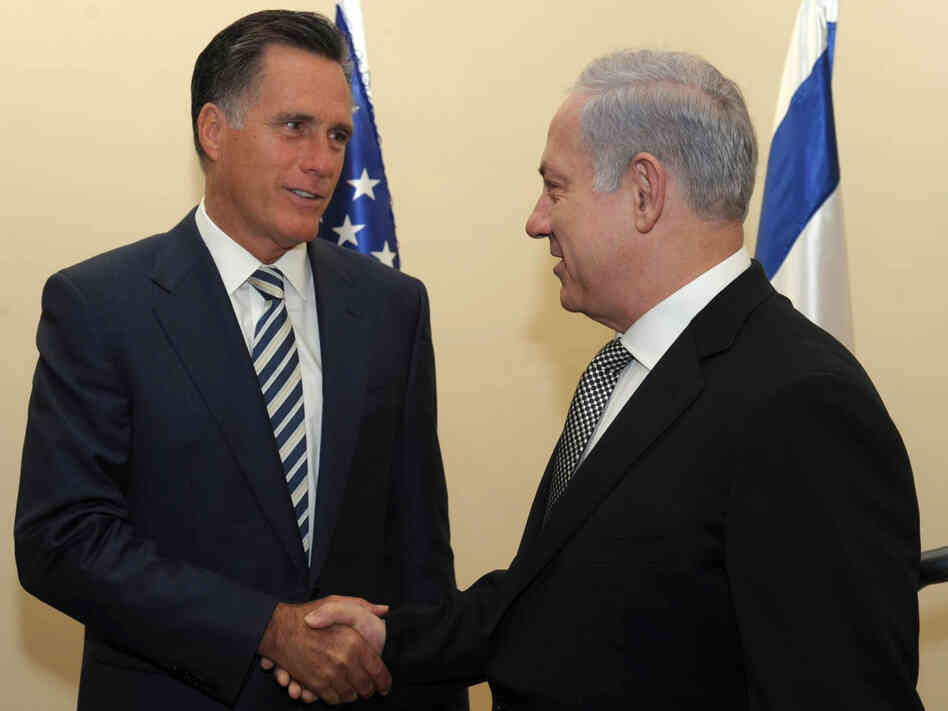 Mitt Romney meets with Israeli Prime Minister Benjamin Netanyahu in Jerusalem on January 13, 2011. Romney was not yet an official candidate at the time.