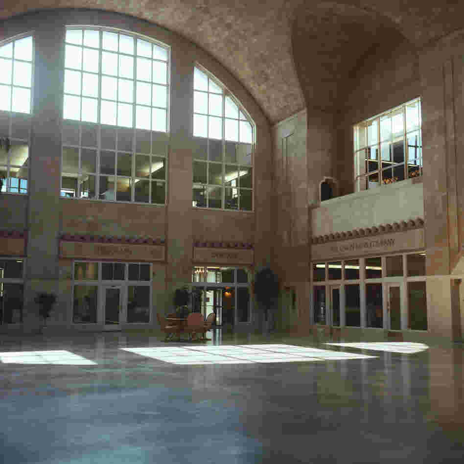 The lobby of South Bend's old railroad station has been fully refurbished as part of the Union Station Technology Center. Buttigieg says South Bend has an edge over other tech cities because of the infrastructure left over from Studebaker.