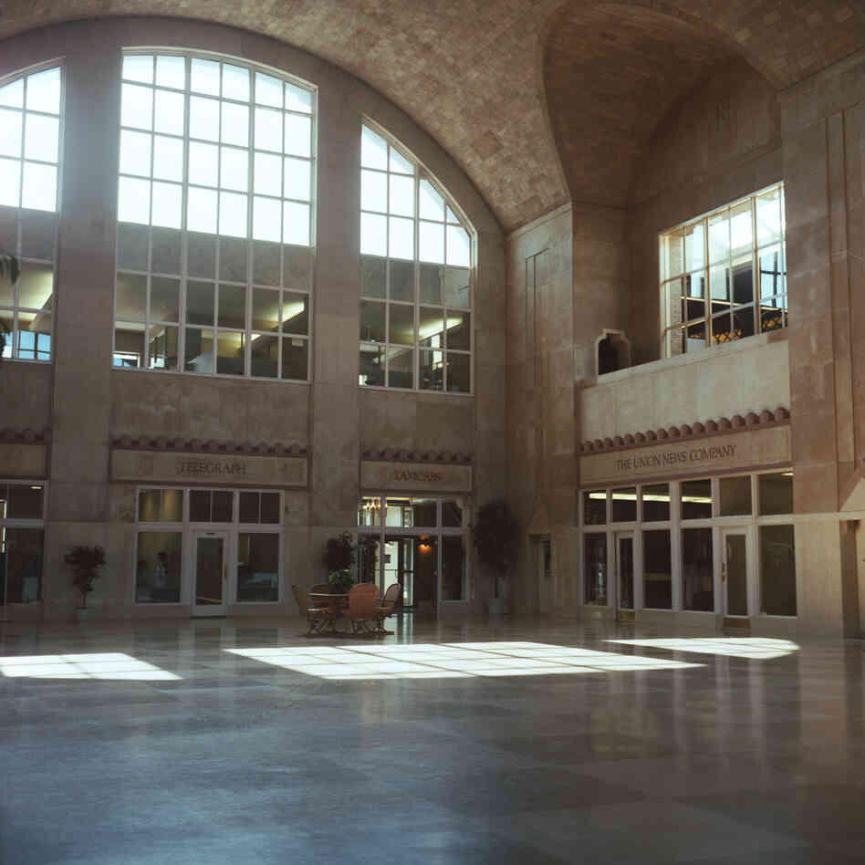 The lobby of South Bend's old railroad station has been fully refurbished as part of the Union Station Technology Center. Buttigieg says South Bend has an edge over other tech cities because of the infrastructure left over from Studebaker.