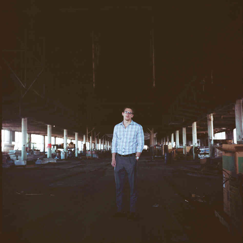 Nick Easley, director of strategic initiatives for Union Station Technology Center, stands inside the former Studebaker plant. The center hopes to expand its business into the old building.
