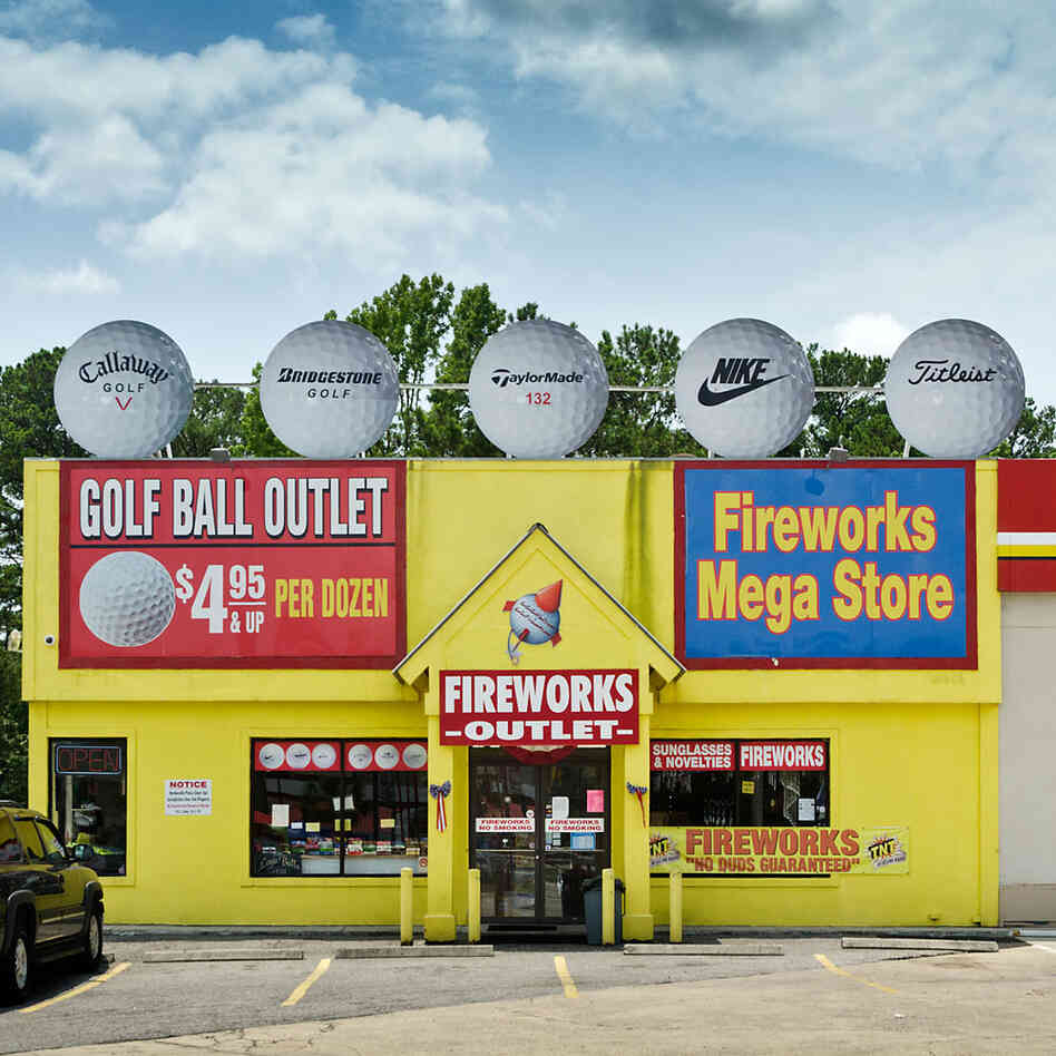 Golf Ball Outlet and Fireworks Mega Store. Hardeeville, S.C. We did a double-take when we came across this store, a serendipitous find on our way from Savannah, Ga., to Charleston, S.C.