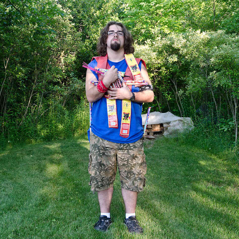 Chris and his Stash. Grand Island, N.Y. My son with most of the fireworks he purchased during our 3,500-mile fireworks store road trip. ... We managed to set off about half of his stash that night.