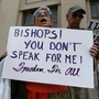 Protesters in Baltimore rally against the kick off to "Fortnight for Freedom," sponsored by the U.S. Conference of Catholic Bishops. The bishops say the effort is a response to government attacks on religious liberty, but critics say the campaign is an attack on the Obama administration.