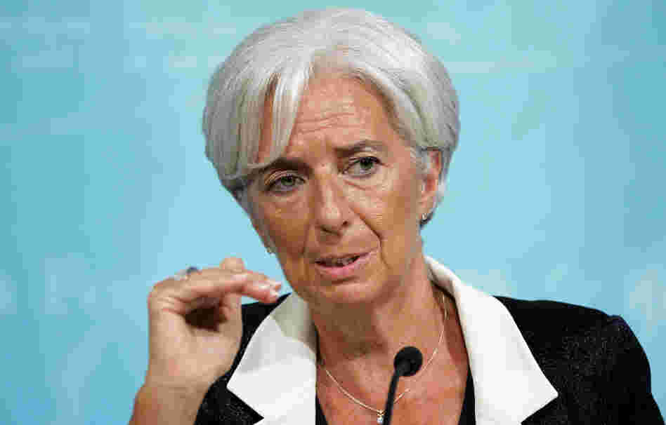 International Monetary Fund Managing Director Christine Lagarde speaks during a news conference on Tuesday in Washington.