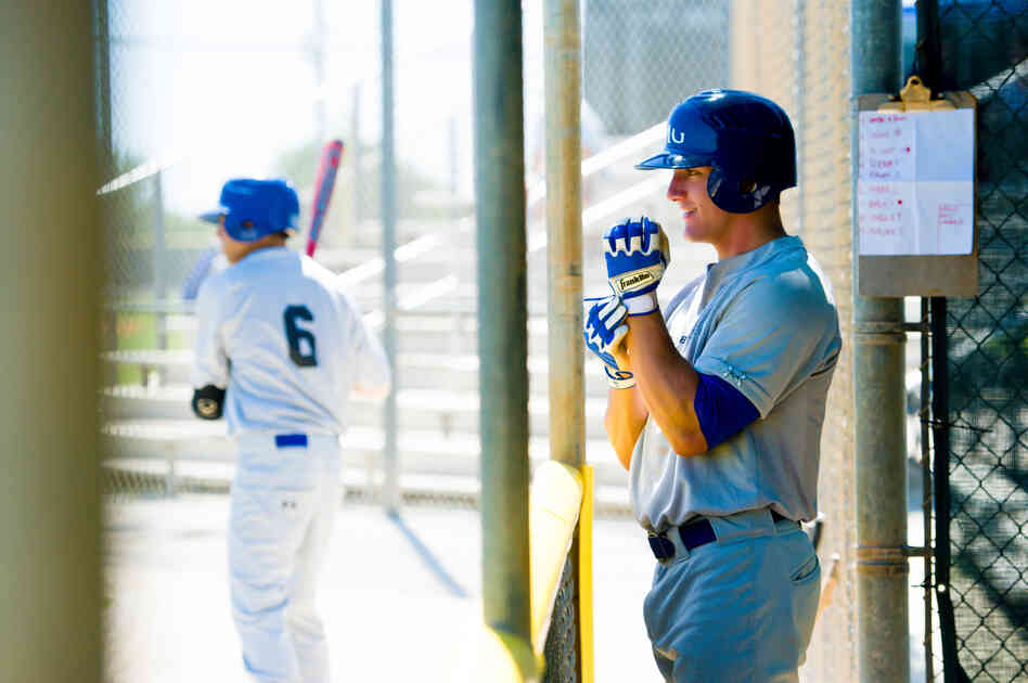Marsh warms up during an intrasquad game. His coaches say he has surpassed other players who may have had more athletic ability but lacked his work ethic.