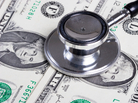 Stethoscope on money background of $1 bills Stethoscope on money background of $1 bills