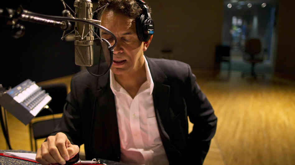 Brian Stokes Mitchell records A Lincoln Portrait at NPR's Studio 4A in April.