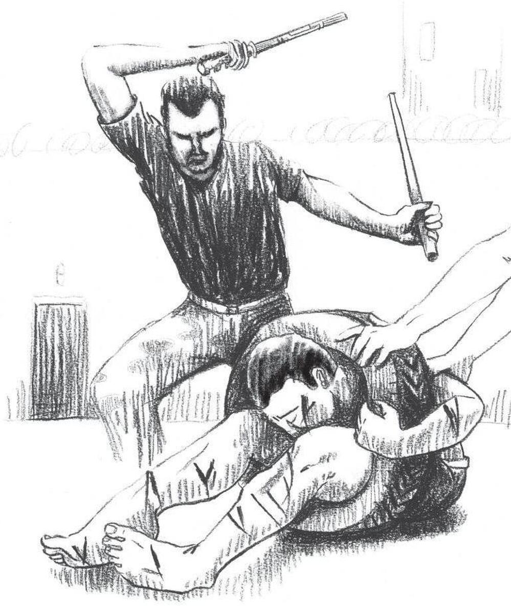 From the Human Rights Watch report: "Detainees described being folded at the waist and having their head, neck, and legs put into a car tire so that they were immobilized and could not protect themselves from beatings on the back, legs, and head including by batons and whips."