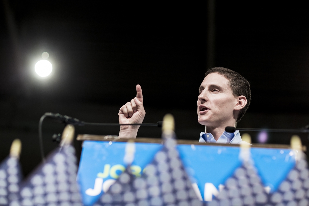 Ohio State Treasurer Josh Mandel speaks at the Ohio Citizens PAC fundraising dinner in Columbus on Friday. Mandel, a Tea Party favorite, is challenging Brown for his Senate seat.